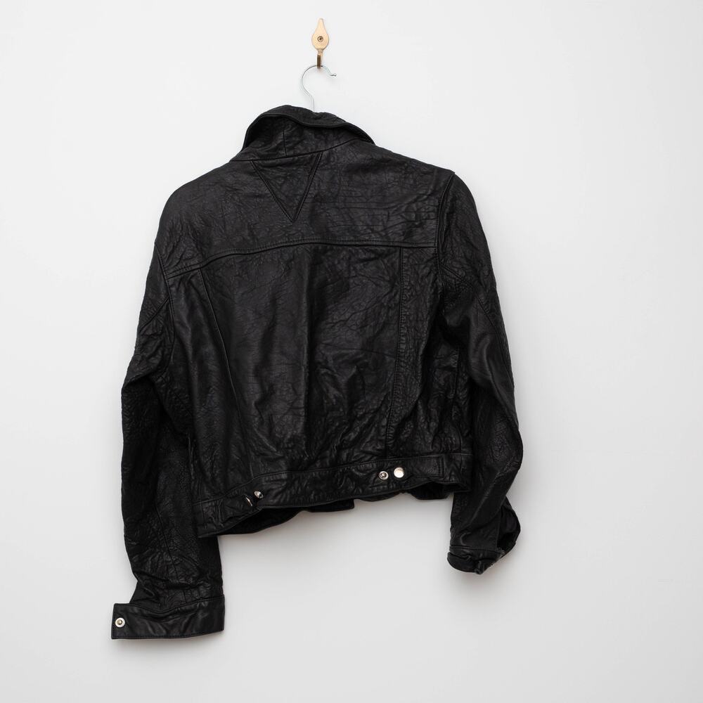 VEDA Black Leather Jean Jacket - Picture 6 of 10